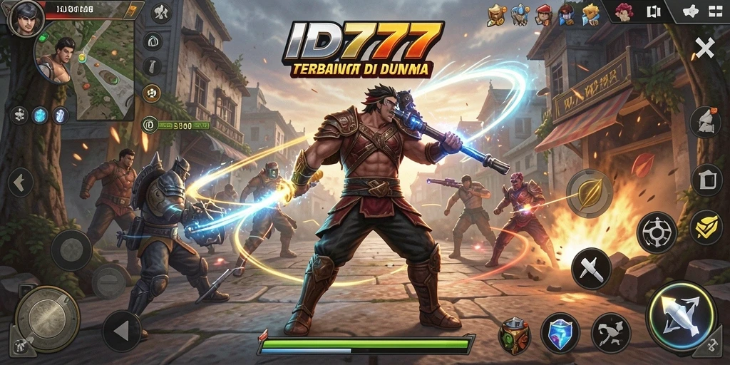 Screenshot gameplay ID777 yang menunjukkan aksi pertarungan yang mendebarkan.