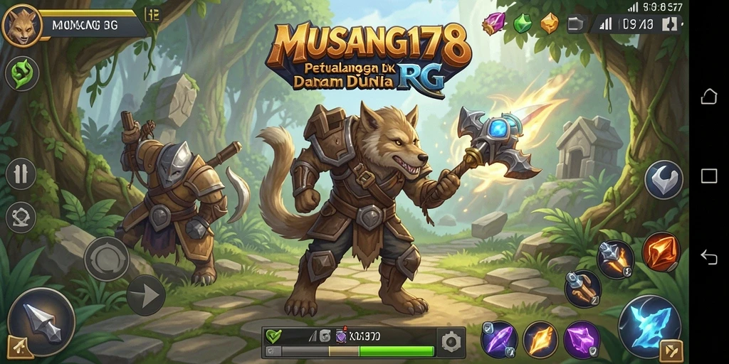 Tampilan utama gameplay MUSANG178 yang penuh aksi RPG.