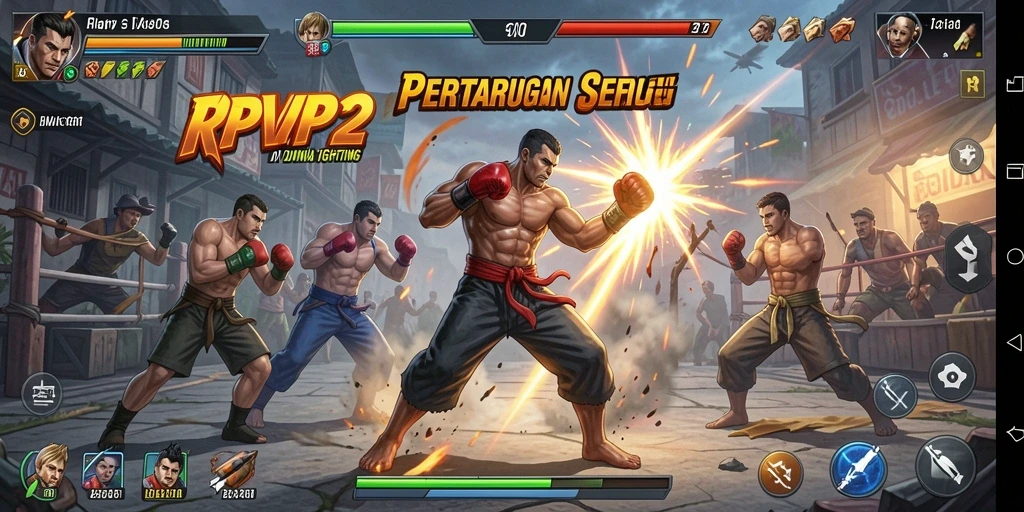 Screenshot menunjukkan aksi pertarungan intens RPVIP2.